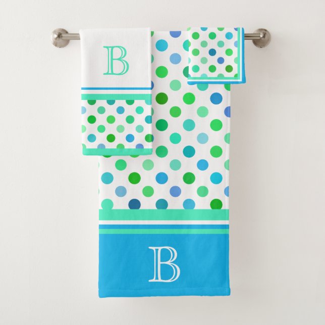 Plage personnalisée Azure Blue Lime Green À petits (En situation)