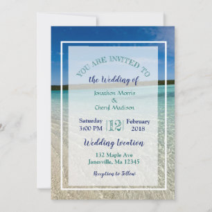 Plage Photo Océan Eau claire Invitations de mariag