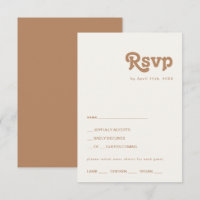 Plage Retro | Carte RSVP Brown Choix de menu