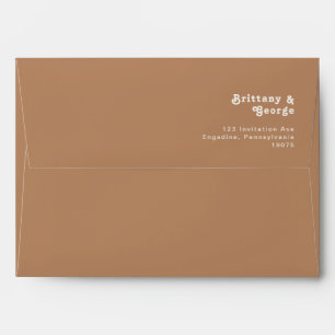 Plage Retro Enveloppe Faire-part de mariage Brow