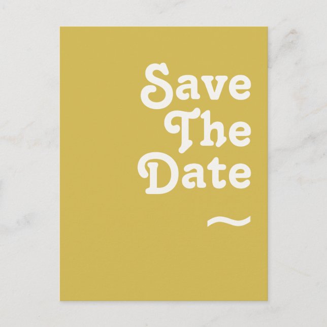 Plage Retro | Gold Enregistrer La Date Carte Posta (Devant)