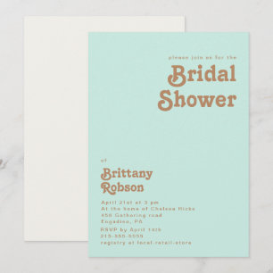 Plage Retro Invitation Aqua Bridal Shower