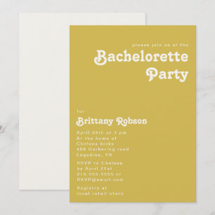 Plage Retro   Invitation Gold Bachelorette Party