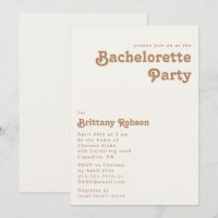 Plage Retro | Ivory Bachelorette Party Invitation