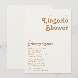 Plage Retro   Ivory Lingerie Shower Invitation