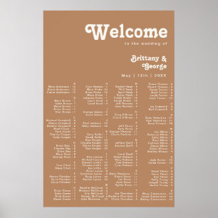 Plage Retro   Poster Brown de siège alphabétique