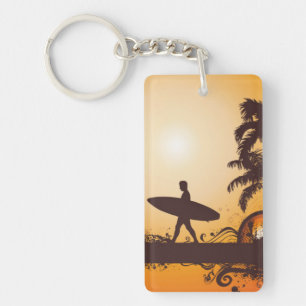 Plage rétro Sunset surf
