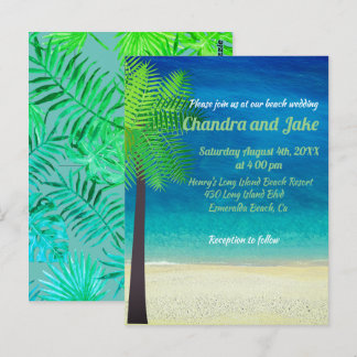Plage rêve amusante invitation de mariage