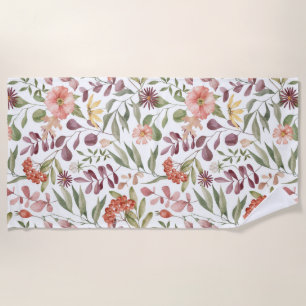 Plage Rideau de douche floral esthétique serviette de pl