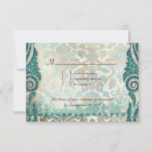 Plage RSVP Mariage Carte de réponse Seahorse