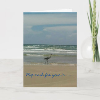 plage sable et vagues carte d'anniversaire avec oi