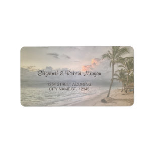 Plage, Sable, Palms Étiquette