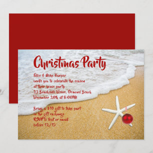 Plage Sable Starfish Fête de Noël Invitation