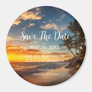 Plage Sable Tropical Mariage Moderne Waves Magnet