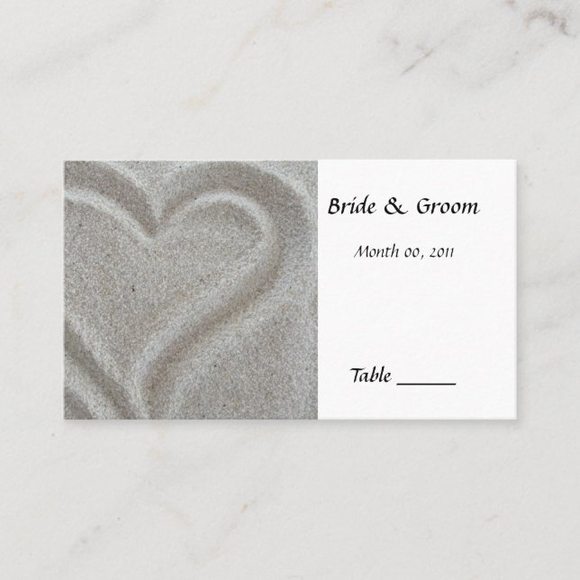 Plage Sand Heart Table Carte Place (Devant)