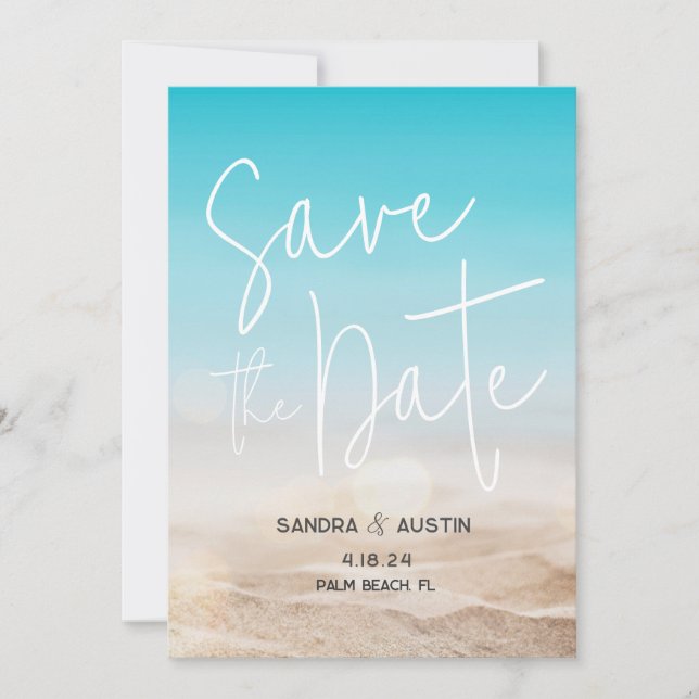 Plage "Save the Date" Faire-part de mariage (Devant)