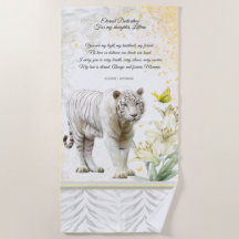 Serviette de dévotion Tigre Blanc et Lys