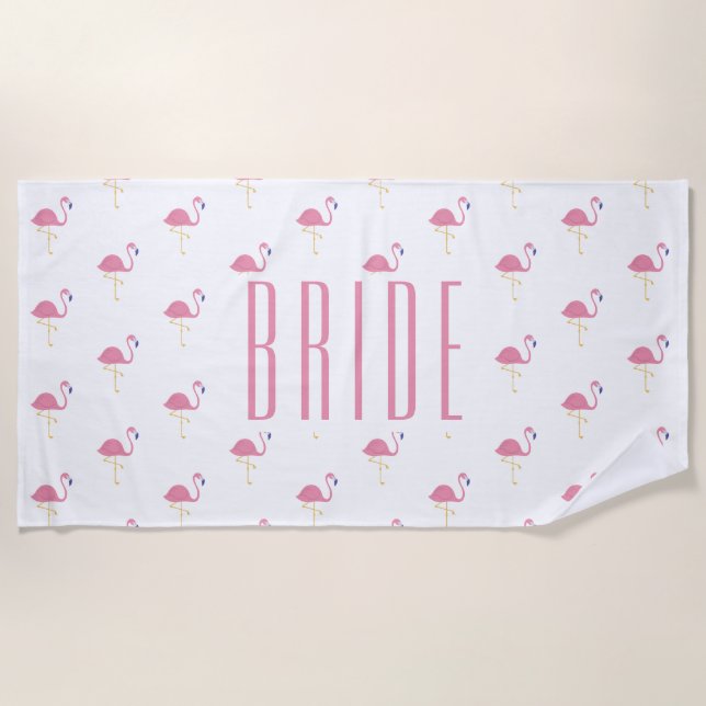 Plage Serviette Flamant Rose pour Enterrement de Vie de  (Devant)