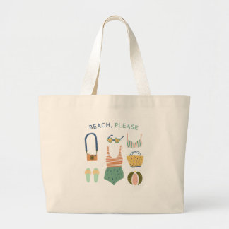 "Plage, S'Il Vous Plaît" Grand Sac fourre-tout, Sa