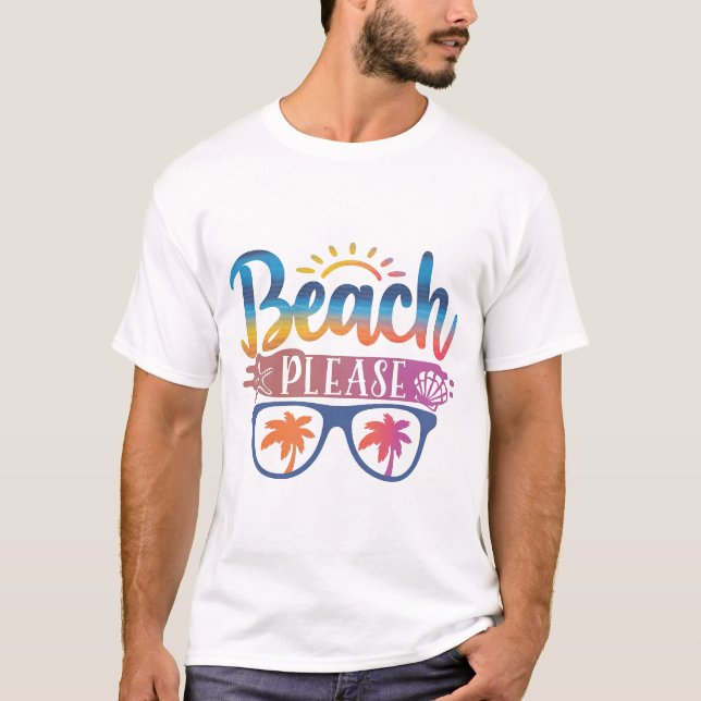 Plage S'Il Vous Plaît, T-shirt Vacances Été (Devant)