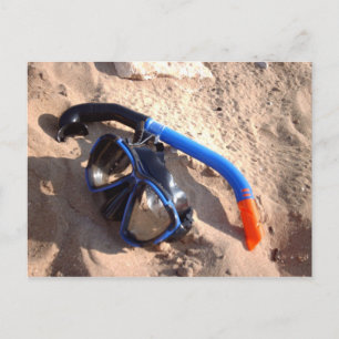 Plage snorkel et lunettes Carte postale