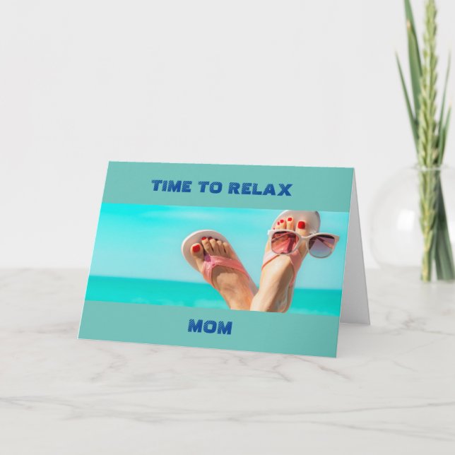 ***PLAGE SOUHAITS D'ANNIVERSAIRE** CARTE "MOM" (Devant)