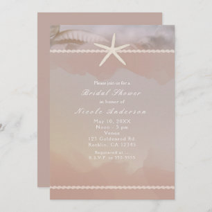Plage Starfish Taupe Tan Elegance Invitations