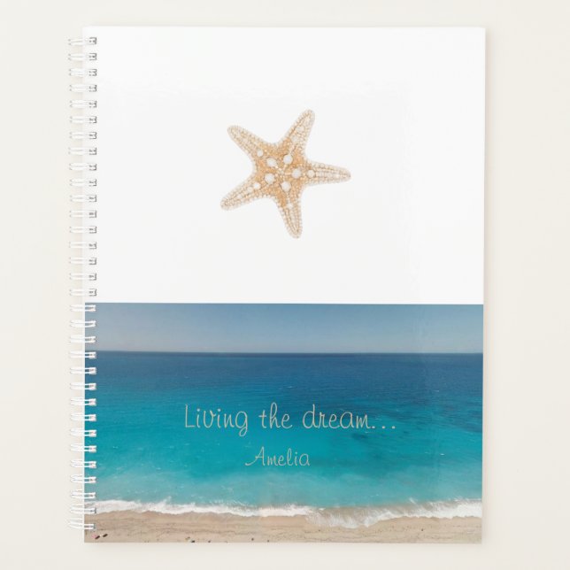 Plage Starfish Vivre le rêve Nom personnalisé (Devant)