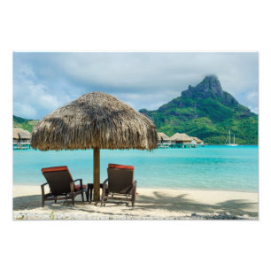 Plage sur la copie de photo de Bora Bora