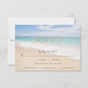 Plage Thématique Mariage bord de mer Carte RSVP