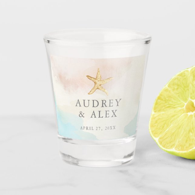 Plage Thématique Starfish Mariage Verre (Devant)