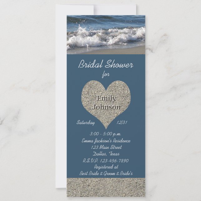 Plage Thème Bridal Douche Invitation (Devant)