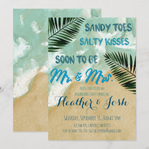 Plage Thème Engagement Party Invitation
