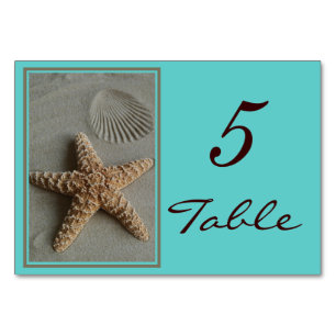 Plage Thème Mariage Numéro de tableau Cartes