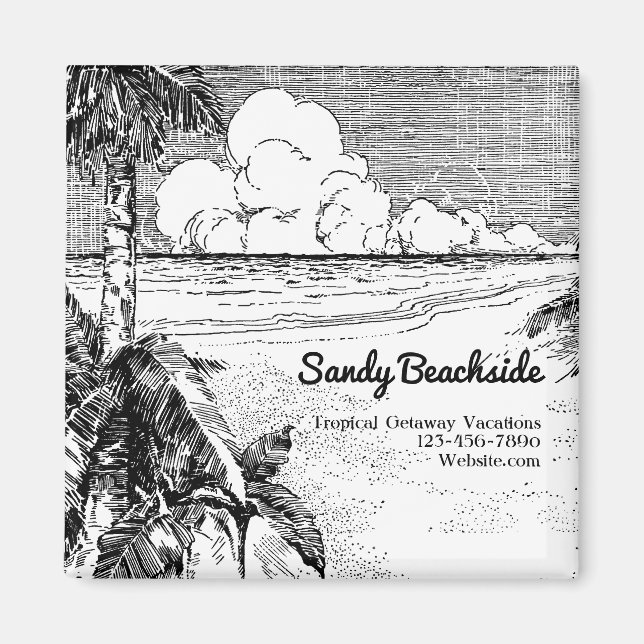 Plage Tropical Personnalisée Magnet pour petites e (Devant)