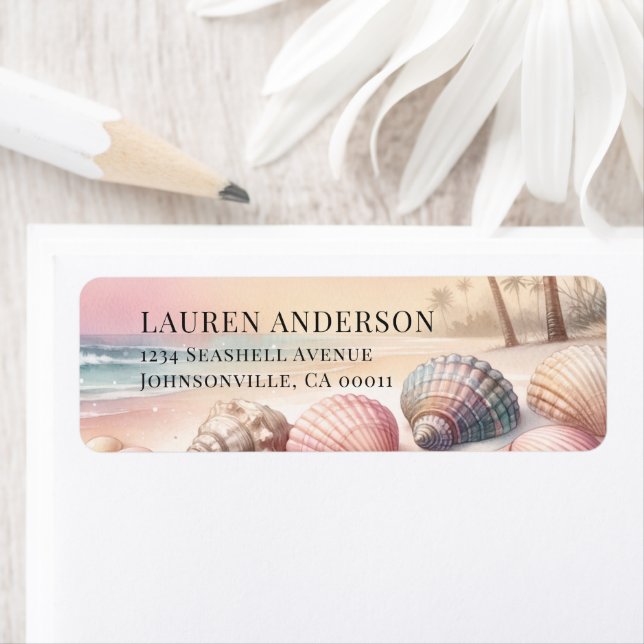 Plage tropicale aquarelle Palm Tree Mariage (En situation)
