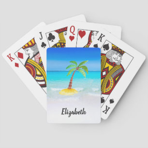 Plage tropicale avec Palm Tree Jeu de cartes