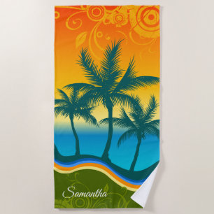 Plage tropicale claire Sunset Beach Serviette