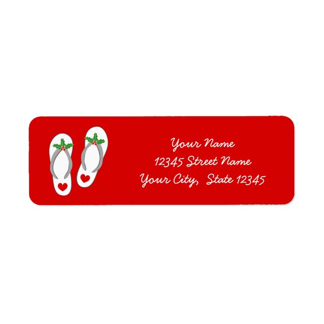 Plage tropicale de Noël rouge feuillage (Devant)