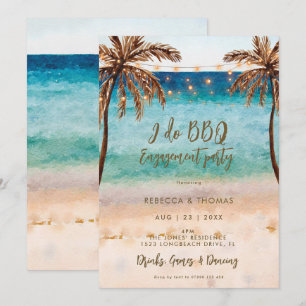 plage tropicale I do BBQ couples douche invitation