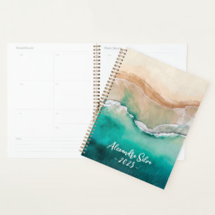 Plage tropicale Océan Aquarelle Nom Maison de plag