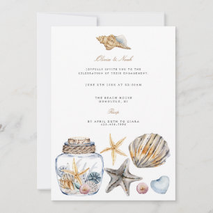 Plage tropicale Ocean Shell Invitation Fiançailles