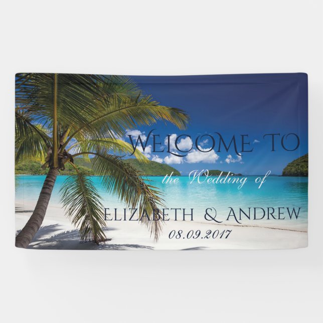 Plage tropicale, Palm, Bannière Mariage de sable (Horizontal)
