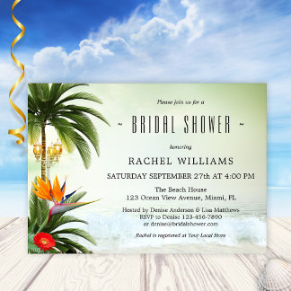 Plage tropicale Palm Trees Invitation de douche nu