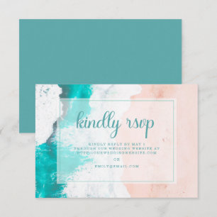 Plage Turquoise Ocean Coastal Wedding RSVP