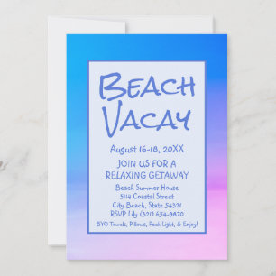 Plage Vacay Getaway Vacation Invitation
