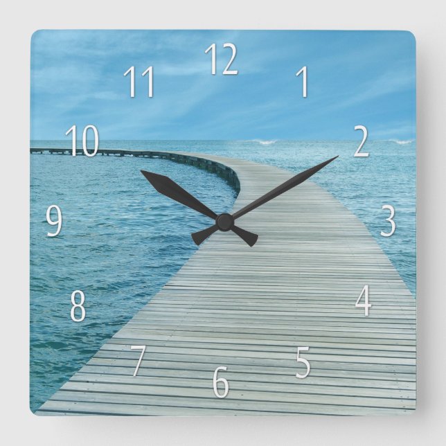 Plage Vie Océan Vues Mur Horloge (Recto)