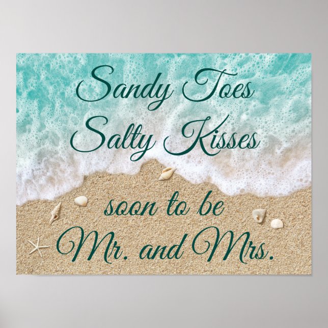 Plage Waves Sandy Tots Salty Kisses Poster (Devant)