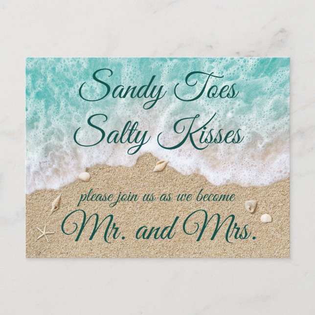 Plage Waves Sandy Tots Salty Kisses RSVP Carte pos (Devant)