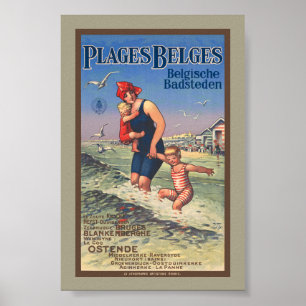 Plages Belges Vintage Poster 1920